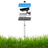 24-Hour Video Surveillance Outdoor Sign ,Private Property, No Trespassing - Aluminum Warning Sign, 12’’x7’’ Security Camera Signs