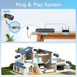 【2-Way Audio & Flashing LEDs】 Wired Security Camera System, Wired Cameras for Home Security, Home Video Surveillance System, NVR Security Camera System