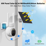 [4G LTE Cellular Security Camera] Solar Security Cameras Wireless Outdoor,4MP Indoor Solar Battery PTZ WiFi Camera for Home Security System with PIR,2-Way Audio,SIM Card Included