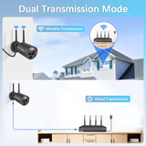 【Flashing LEDs Visual Alert】 Wireless Security Camera System, Wireless Cameras for Home Security, Outdoor WiFi Video Surveillance, NVR Surveillance Camera System