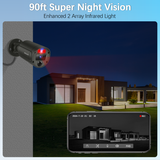 【2-Way Audio & Flashing LEDs】 Wired Security Camera System, Wired Cameras for Home Security, Home Video Surveillance System, NVR Security Camera System