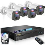 【Flashing LEDs Visual Alert】 Outdoor Wired Security Camera System, Home Video Surveillance Systems, CCTV Cameras with DVR Recorder