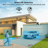 [4G LTE Cellular Security Camera] Solar Security Cameras Wireless Outdoor,4MP Indoor Solar Battery PTZ WiFi Camera for Home Security System with PIR,2-Way Audio,SIM Card Included