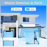 【Dual Antennas & 2-Way Audio】 Outdoor Wireless Security Camera System, Wireless Cameras for Home Security, WiFi Video Surveillance, NVR Surveillance Camera System