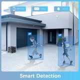 Sistema de cámaras de seguridad POE para exteriores con audio bidireccional y resolución 4K/8MP. Incluye 4 cámaras IP con cableado de 4K resistentes al agua, NVR de 8 canales, visión nocturna, y aplicación gratuita.