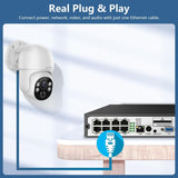 【2-Way Audio & PTZ Digital Zoom 】 4K 8MP PoE IP Security Camera System, Wired Outdoor & Indoor Security Cameras, Home NVR Video Surveillance Systems for 24/7 Recording