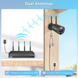 【Dual Antennas & 2-Way Audio】 Outdoor Wireless Security Camera System, Wireless Cameras for Home Security, WiFi Video Surveillance, NVR Surveillance Camera System